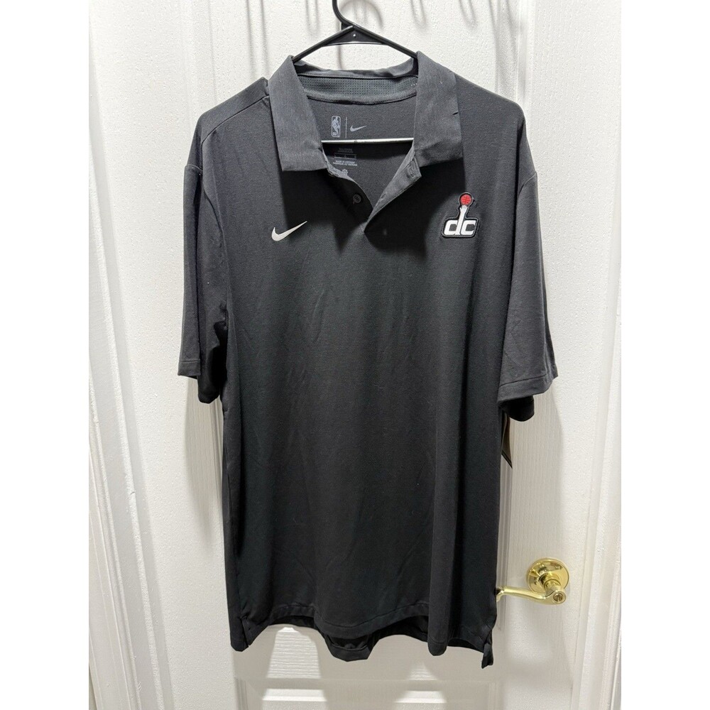 Washington Wizards Nike Dri-Fit Polo Men's L NBA NWT Black Short Sleeve